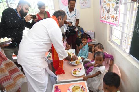 Dr. L. Murugan visits Model Anganawadi centre in Chirang, Assam